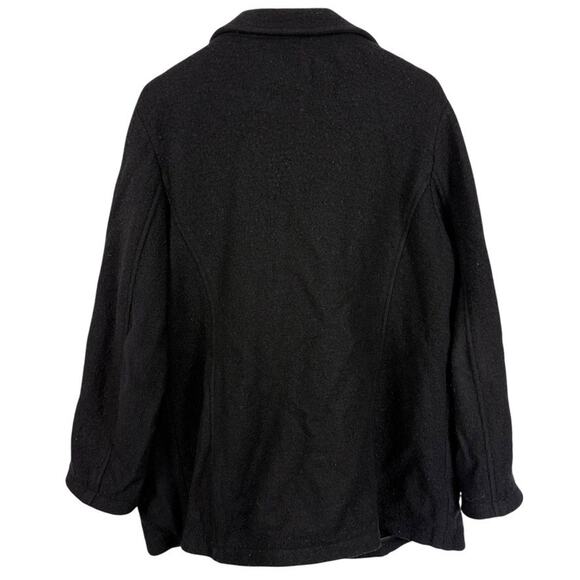 LL Bean Bellandi 100% Wool Black Boiled Wool Sweater Jacket Cardigan 1X Ex Tall - Picture 13 of 16